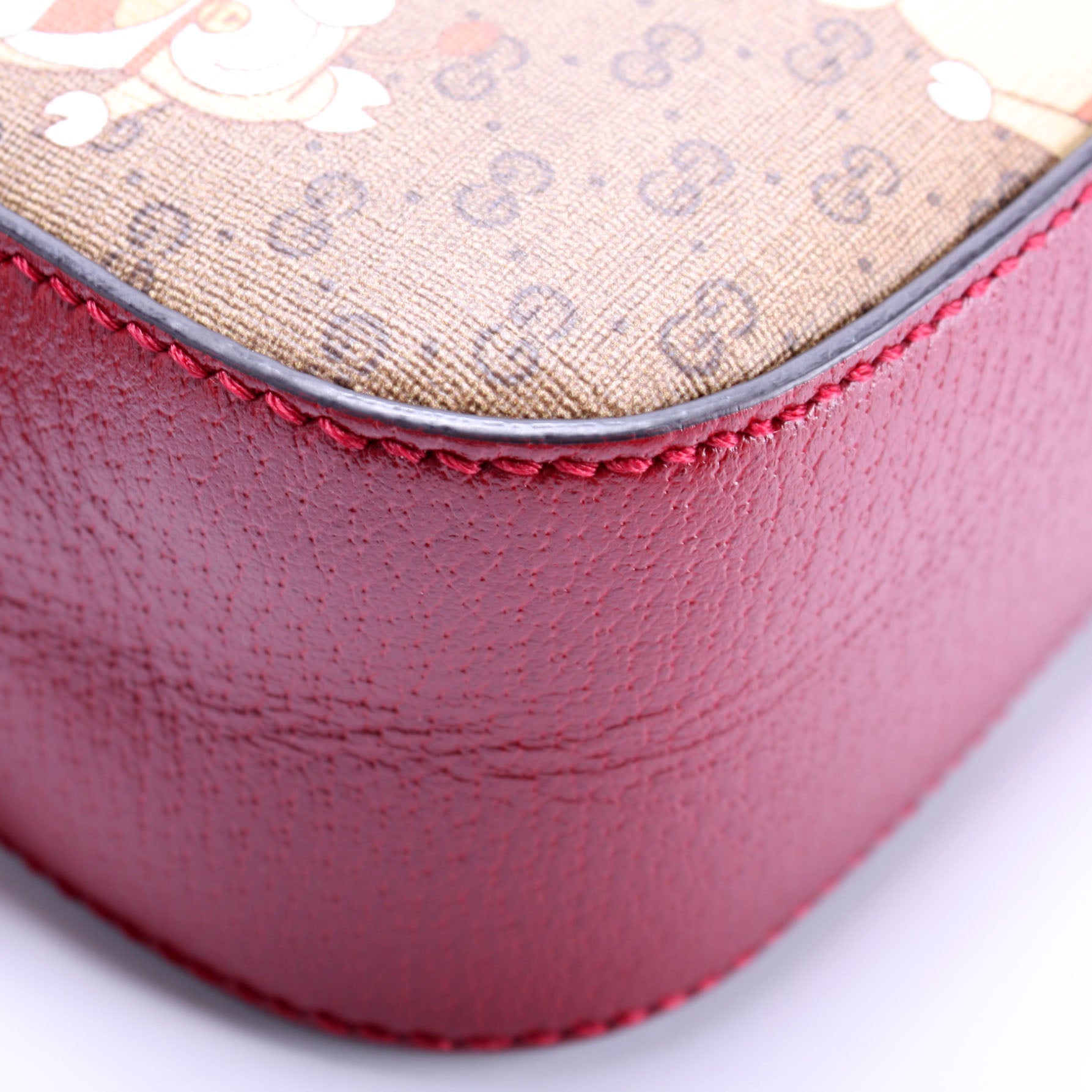 Authenticated used Gucci Guccidoraemon Doraemon GG Supreme Shoulder Bag 574886 Beige Red, Adult Unisex, Size: (HxWxD): 15cm x 25cm x 7cm / 5.9'' x