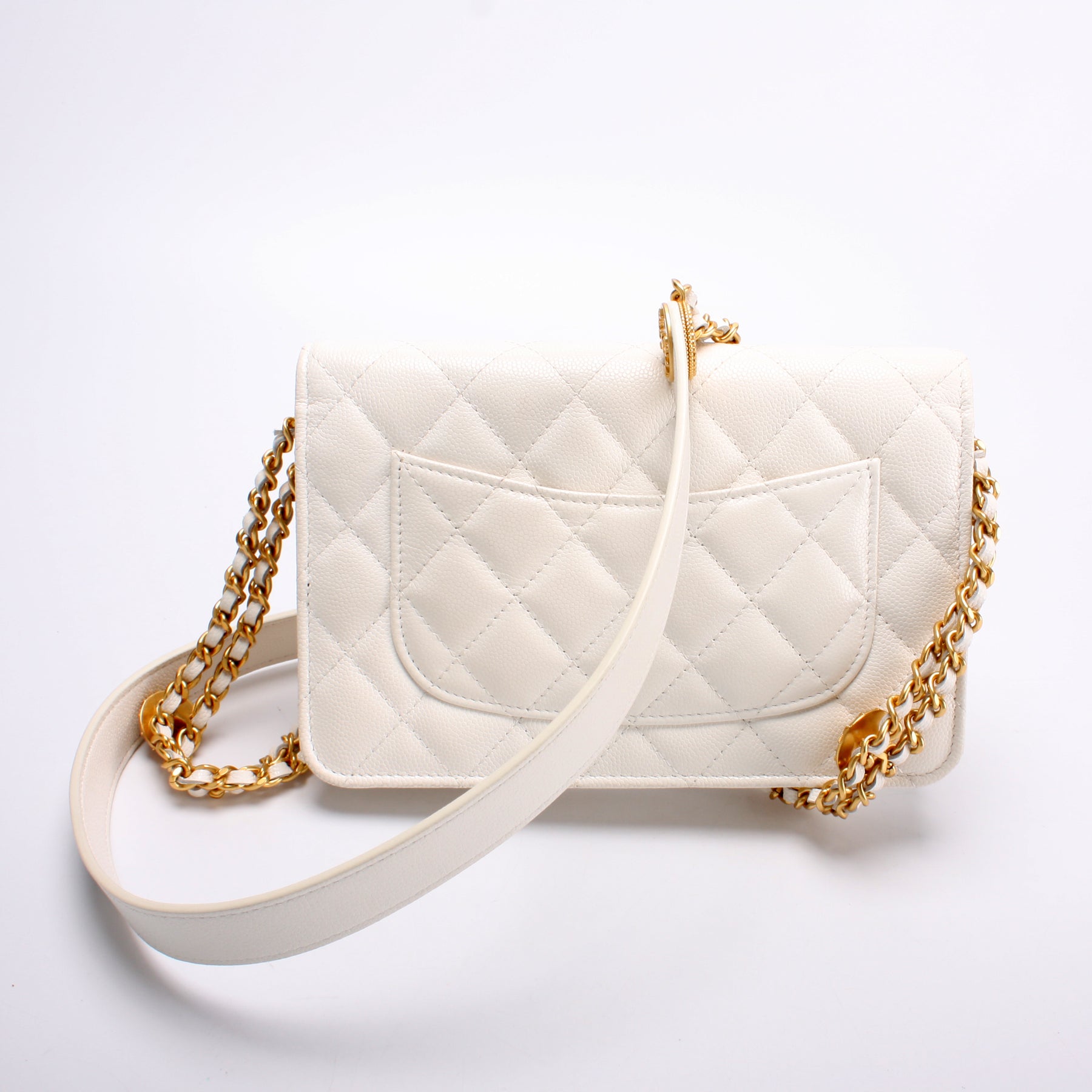 WOC Classic Quilted Caviar Medallion – Keeks Designer Handbags