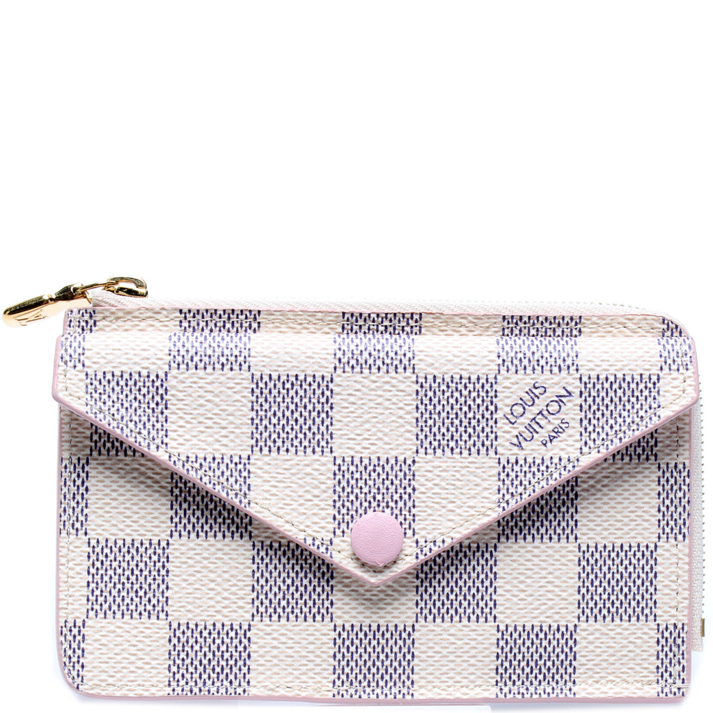 100% Authentic Louis Vuitton Ebene Pink Card Holder Wallet Recto