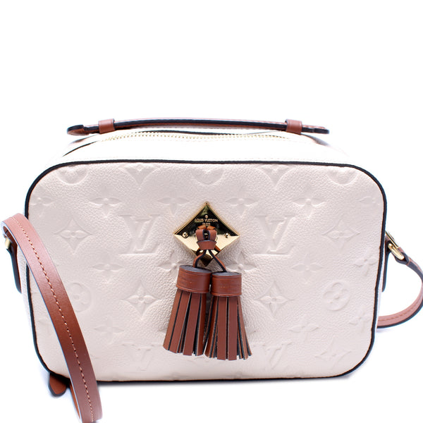 Louis Vuitton Cream Monogram Empreinte Saintonge Bag, Designer Brand, Authentic Louis Vuitton