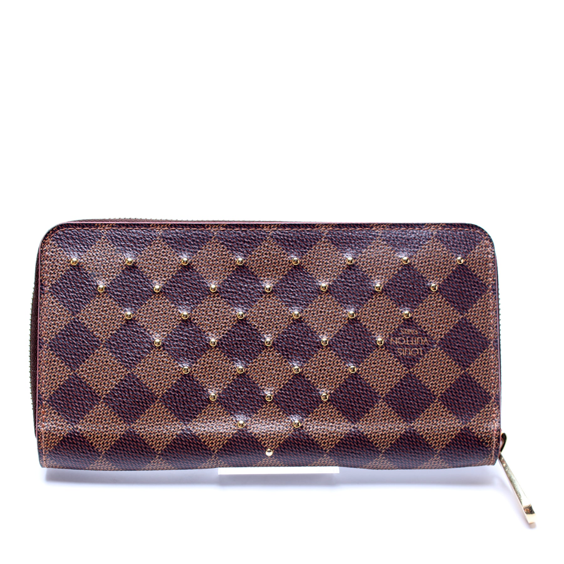 Louis Vuitton Damier Ebene Canvas Studded Zippy Wallet (authentic  Pre-owned) in Brown