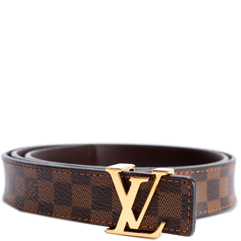 LOUIS VUITTON Mini Damier Ebene 25mm LV Initiales Belt 80 32