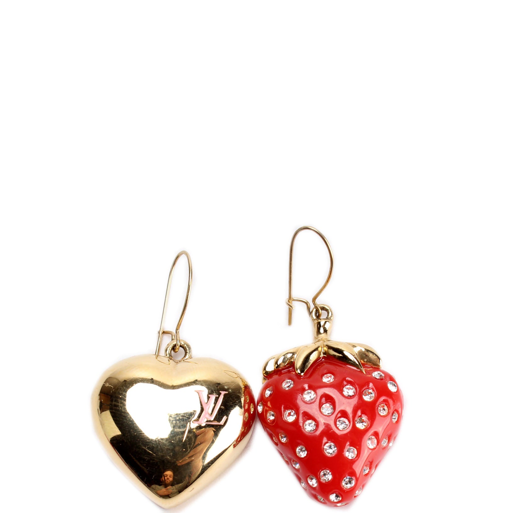 Heart and Strawberry Rhinestone Earrings – Keeks Designer Handbags