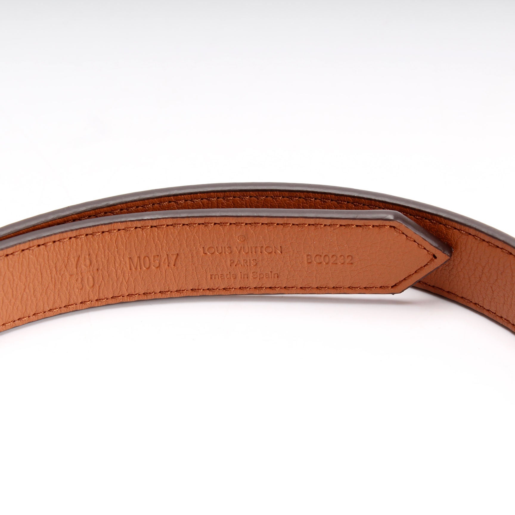 Louis Vuitton LV Circle Prime 20mm Reversible Belt, Brown, 80