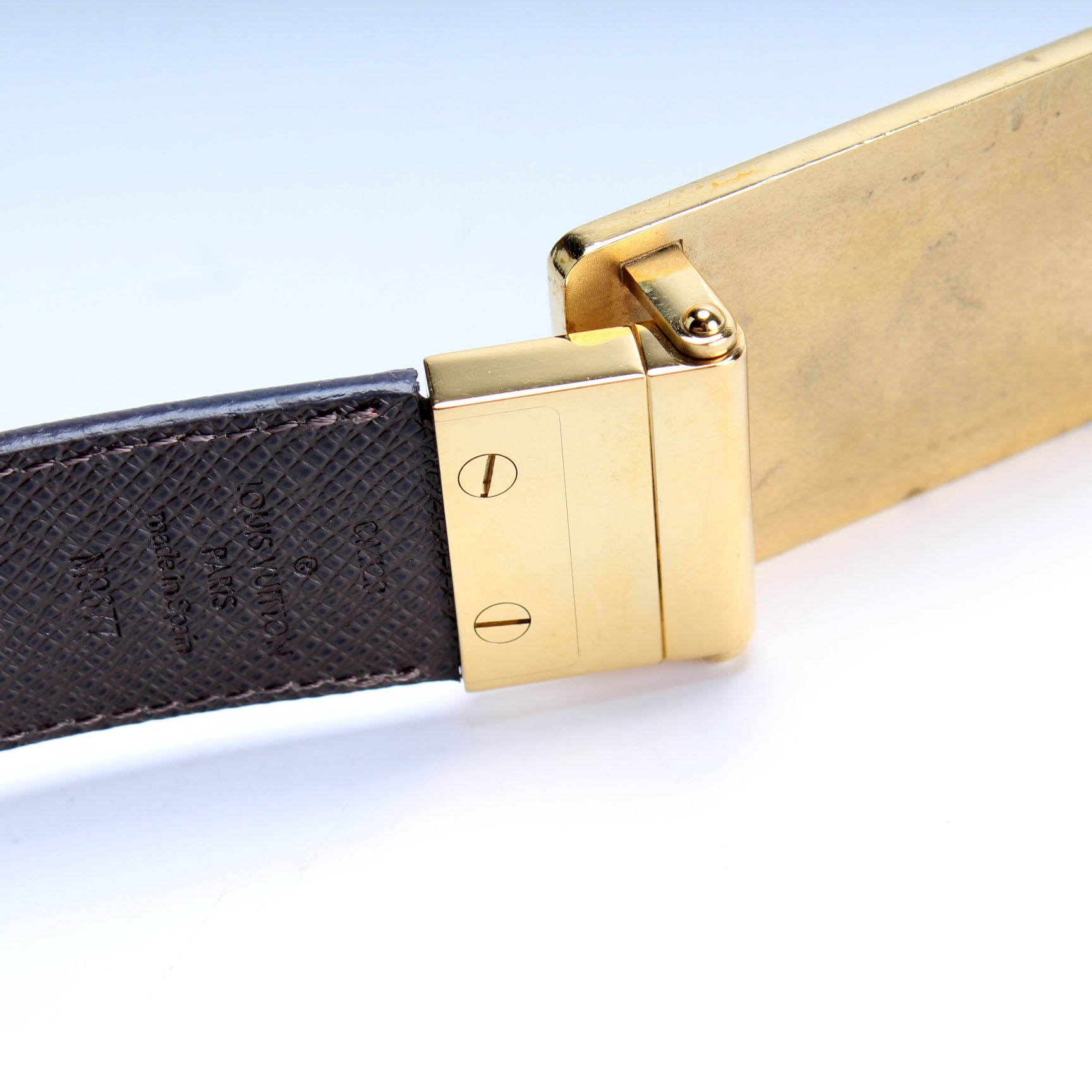 Louis Vuitton LV Navy Leather Belt (Size 40) (ORIGINALLY OWNED BY THE GAME)  — Roots