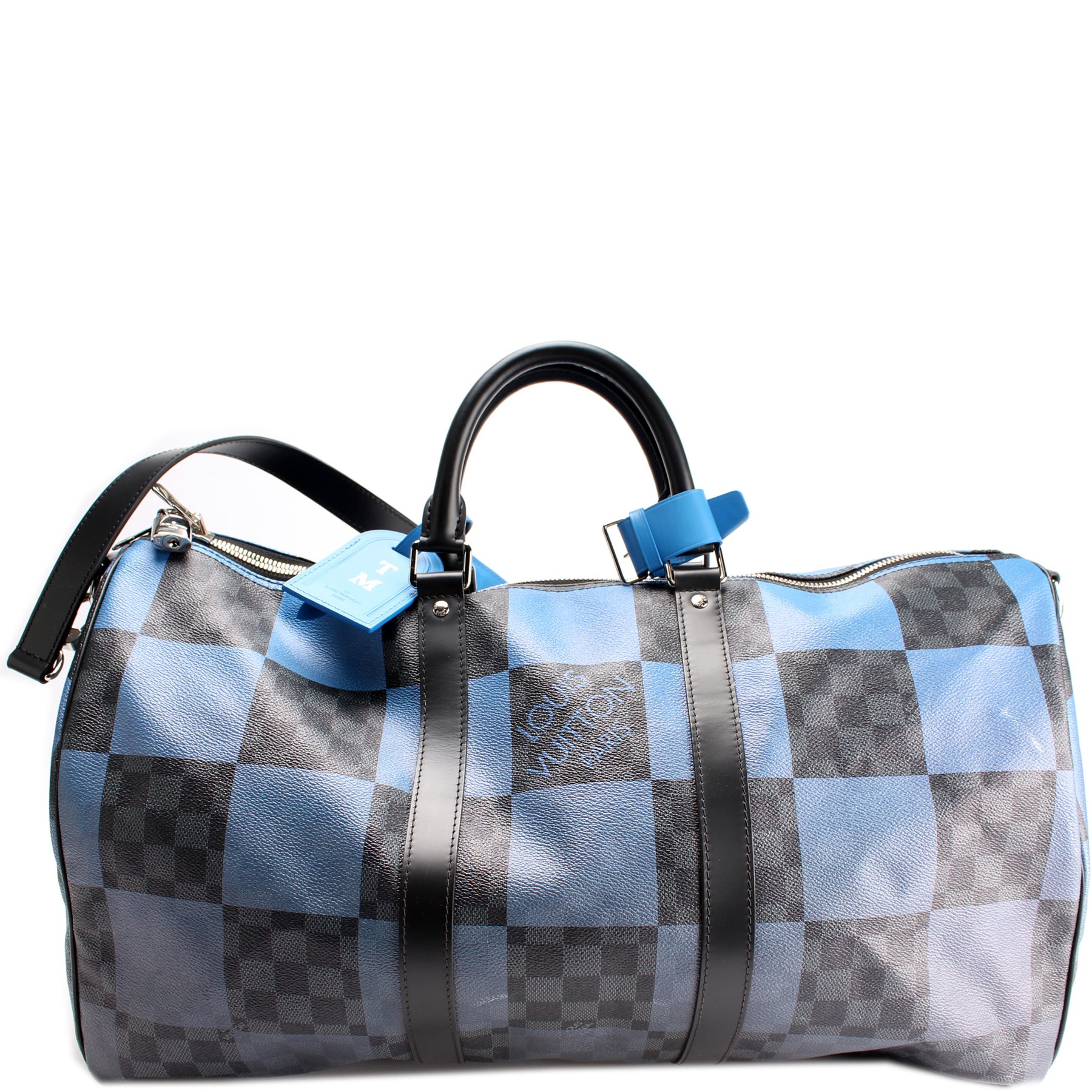 Louis Vuitton Keepall Bandouliere Damier Graphite Giant 50 Blue in Coated  Canvas with Palladium-tone - US