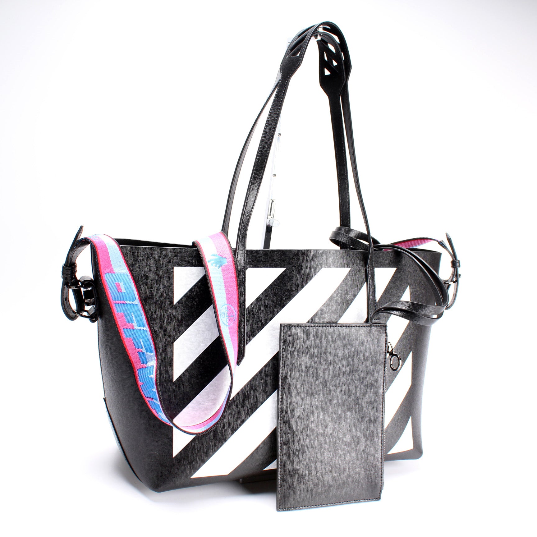 Shop Off-White Binder Diagonal Stripe Tote Bag