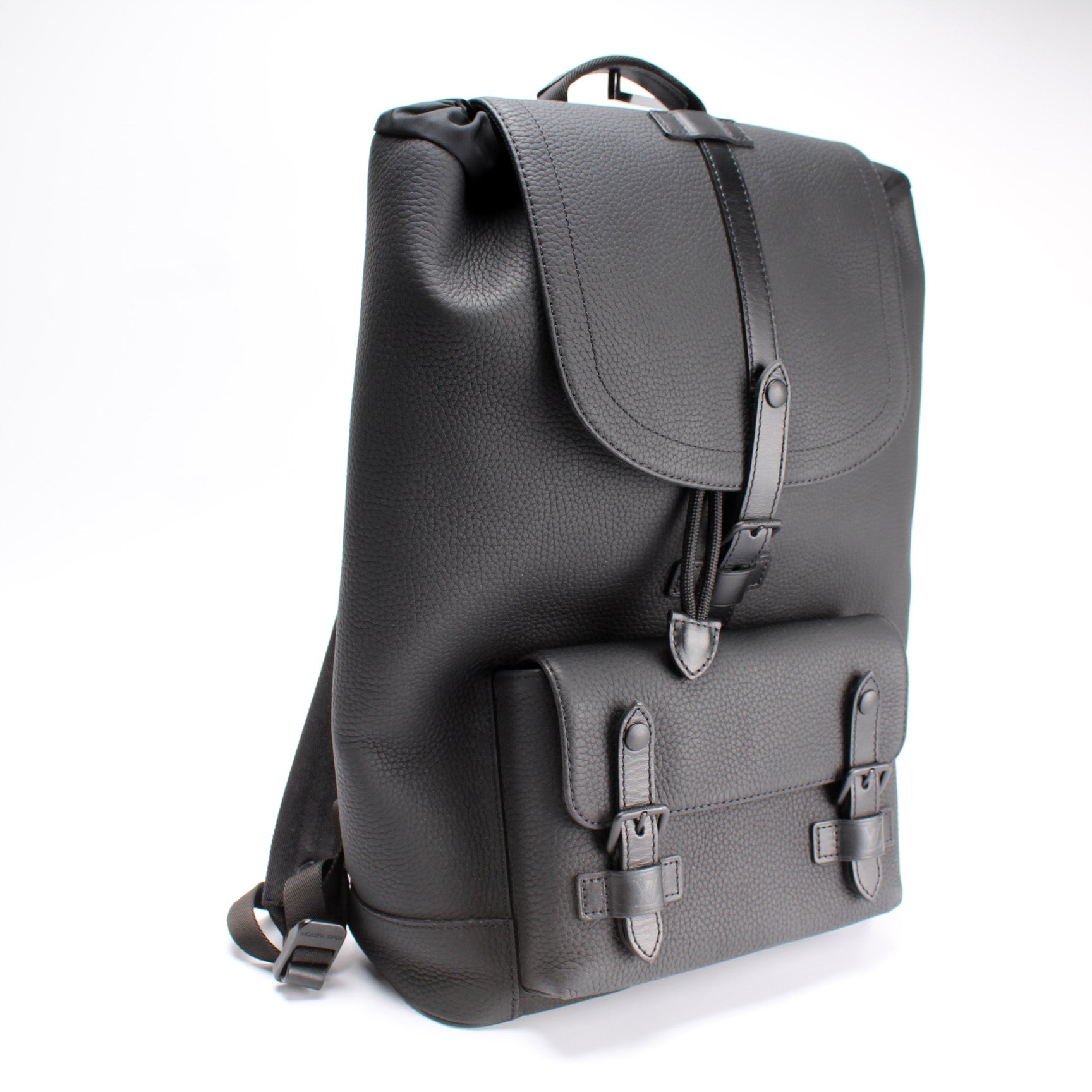 Louis Vuitton Christopher Slim Backpack Black Taurillon Leather