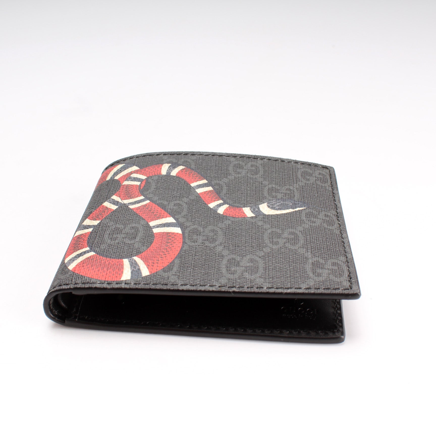 QC ) Gucci Kingsnake print GG Supreme wallet 500 Yuan WTC in