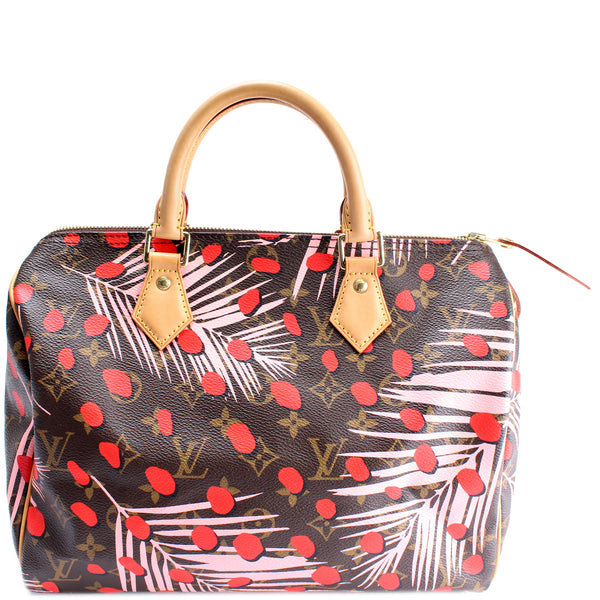 Louis Vuitton Speedy 30 Jungle Dots Palm Satchel Bag