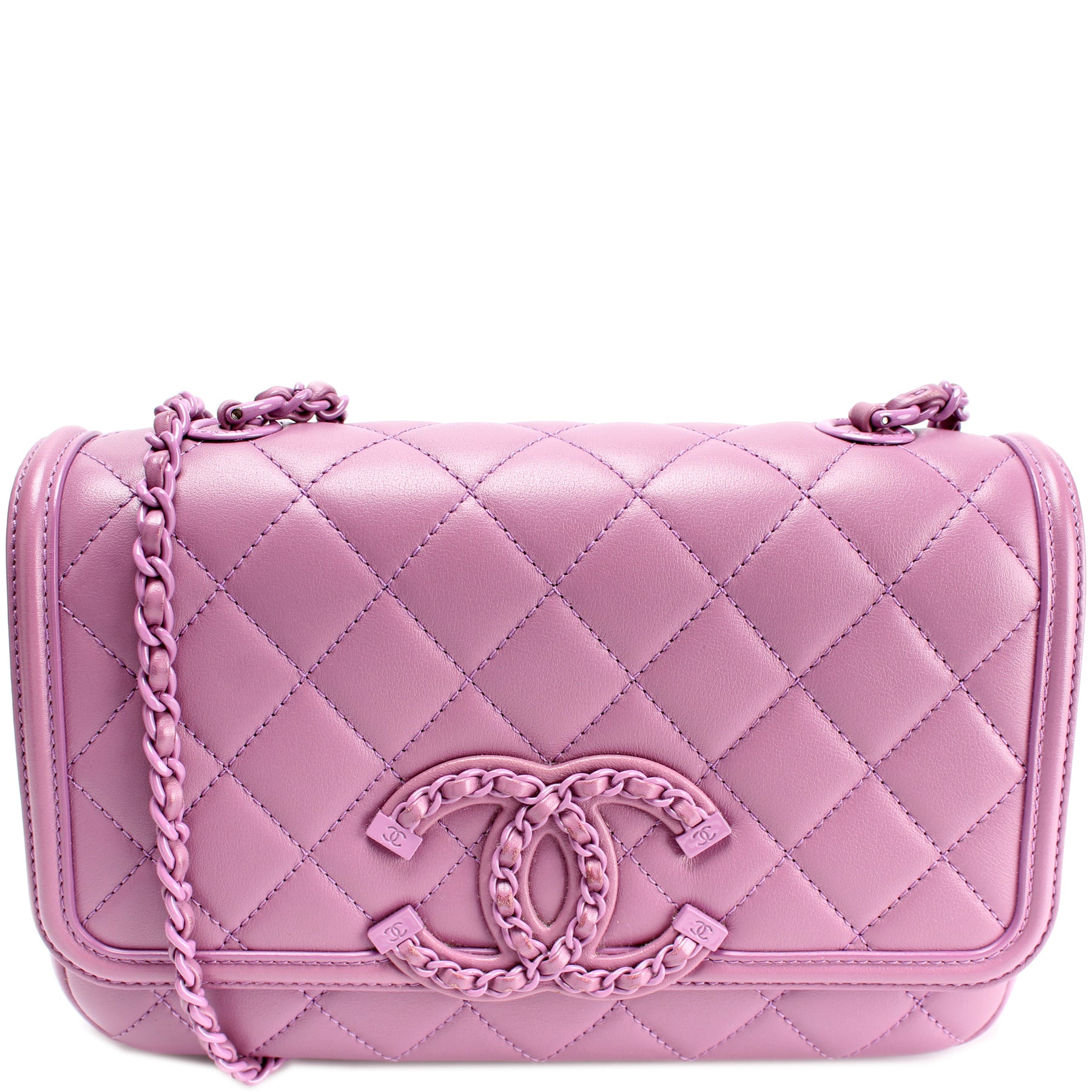 Chanel Filigree Flap Bag Quilted Caviar Small For Sale at 1stDibs