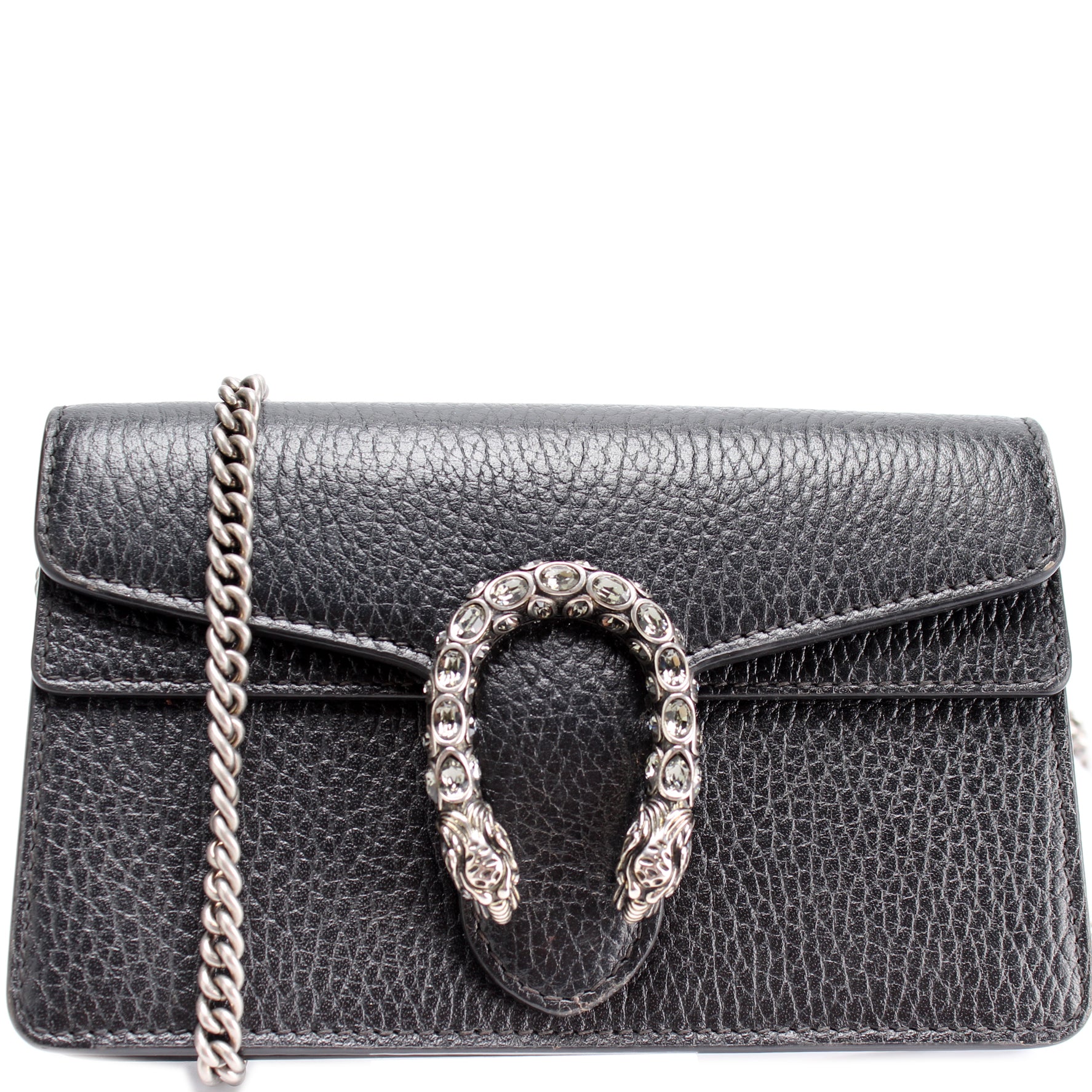 GUCCI Dionysus super mini bag Tweed/Leather Black/Bordeaux 476432