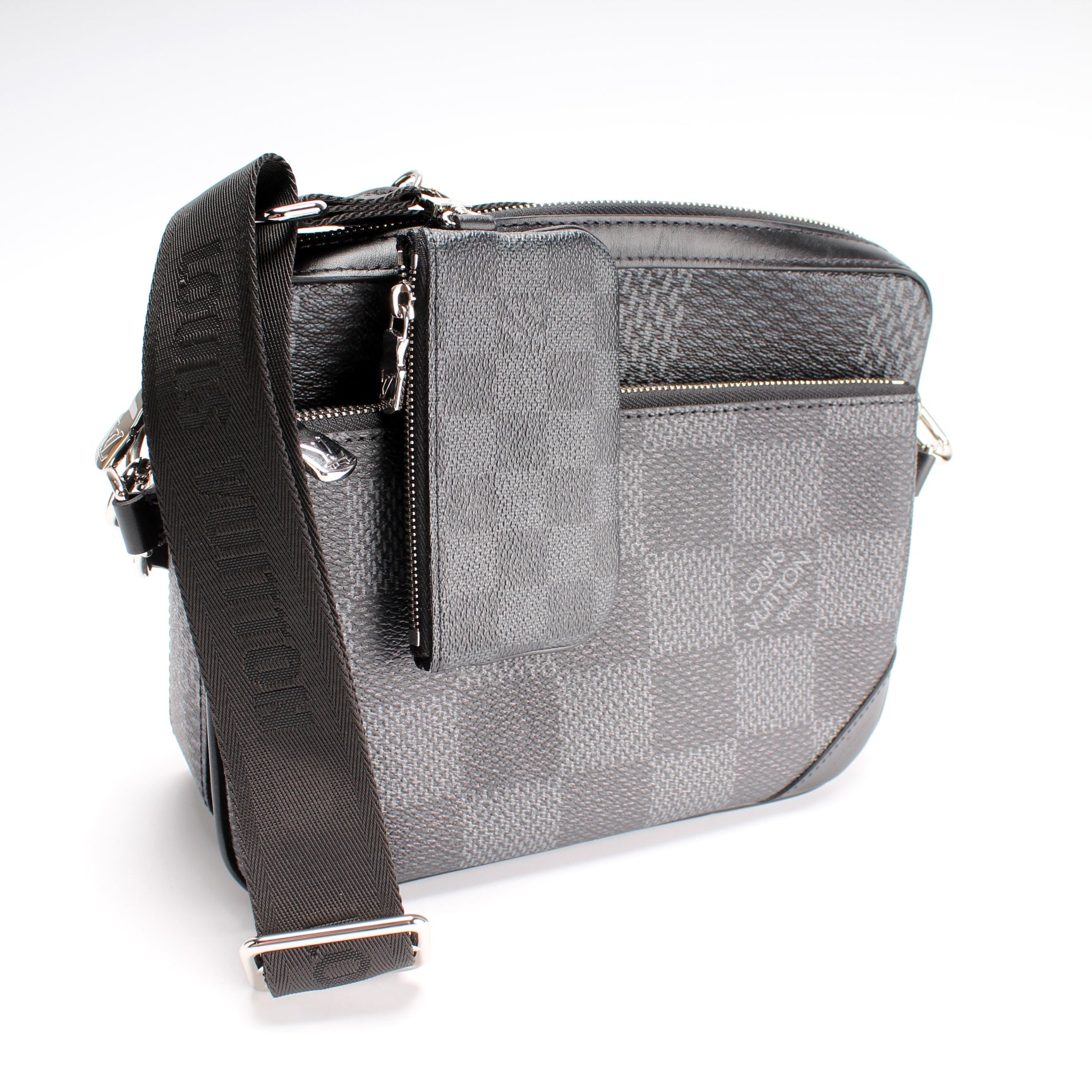 Trio Messenger Bag - Luxury Damier Graphite Canvas Grey