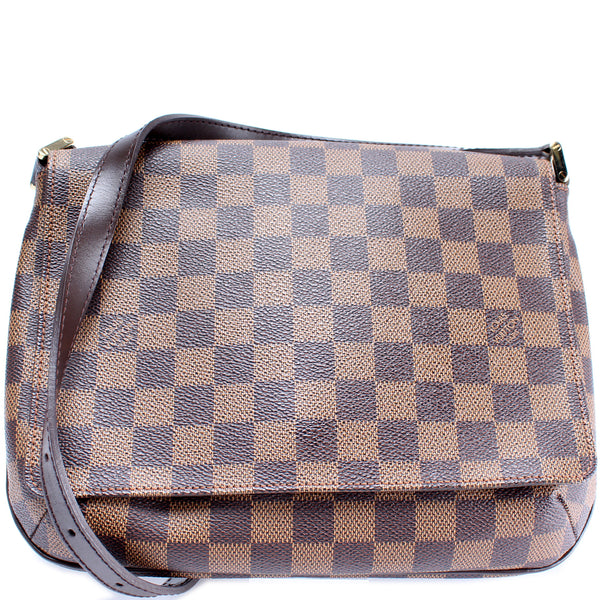 Brown Louis Vuitton Damier Ebene Musette Tango Short Strap Shoulder Ba –  Designer Revival