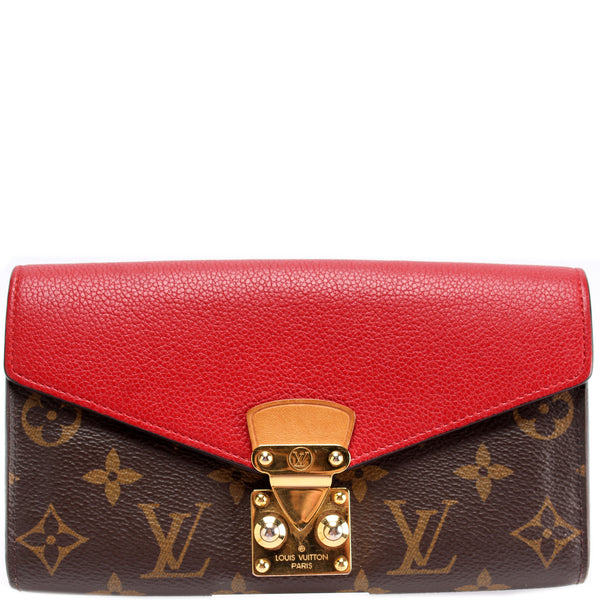 🔥NEW LOUIS VUITTON Pallas Wallet Long Monogram Cerry Red Leather ❤️RARE  GIFT!
