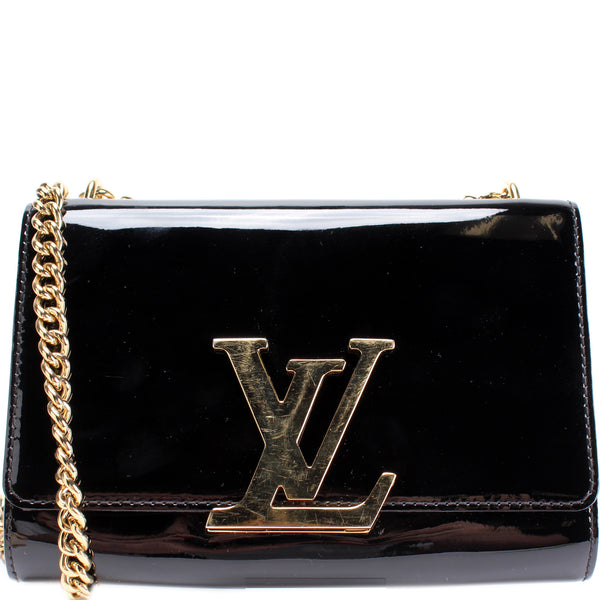 Louis Vuitton - Authenticated Louise Clutch Bag - Patent Leather Black Plain for Women, Very Good Condition