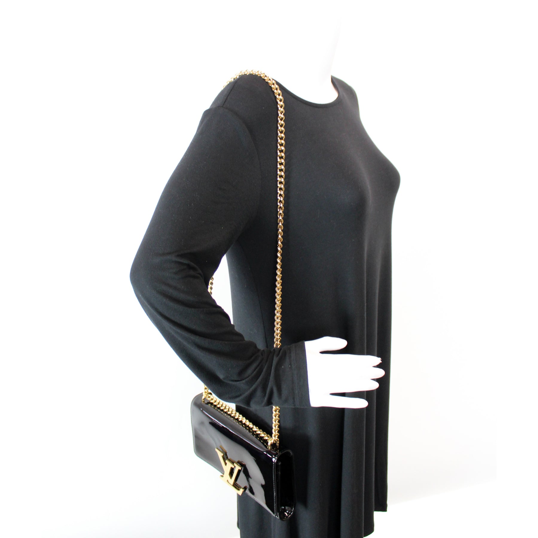 Louise MM Chain Bag Patent Leather – Keeks Designer Handbags