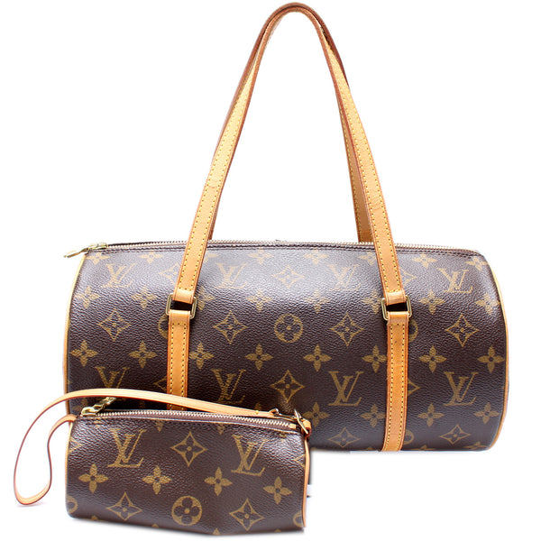 Louis Vuitton Papillon 30 Damier Ebene Barrel Brown Coated Canvas