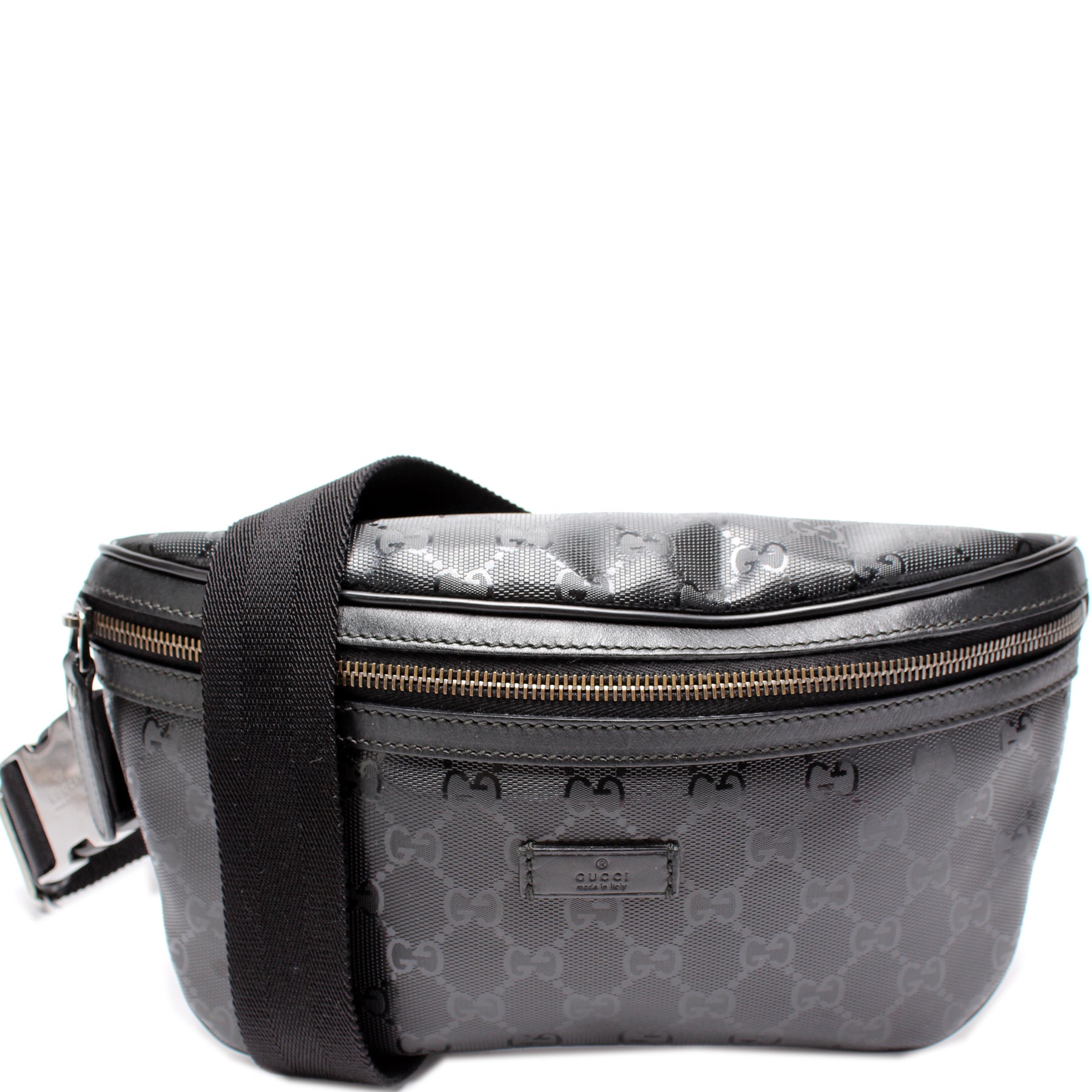 GUCCI GG Black Waist Pouch Bum Bag Shoulder Belt Pack 233269 With Dust Bag