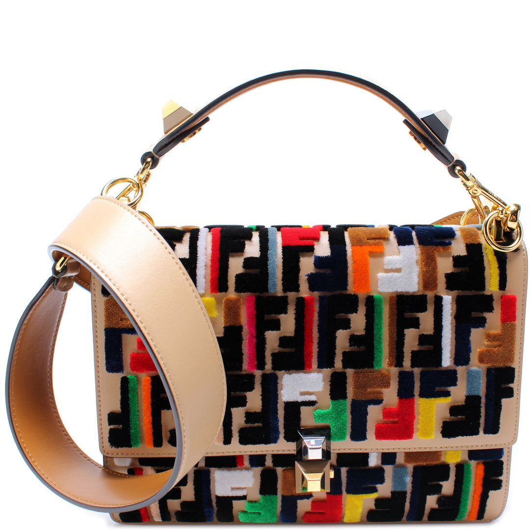 8BT283 Kan I Multicolor Velvet FF Shoulder Bag