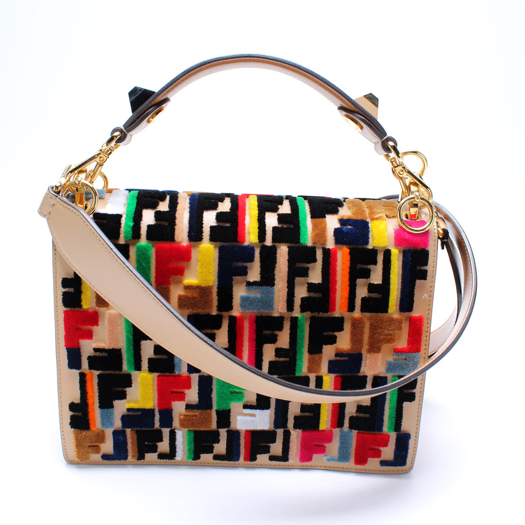 8BT283 Kan I Multicolor Velvet FF Shoulder Bag