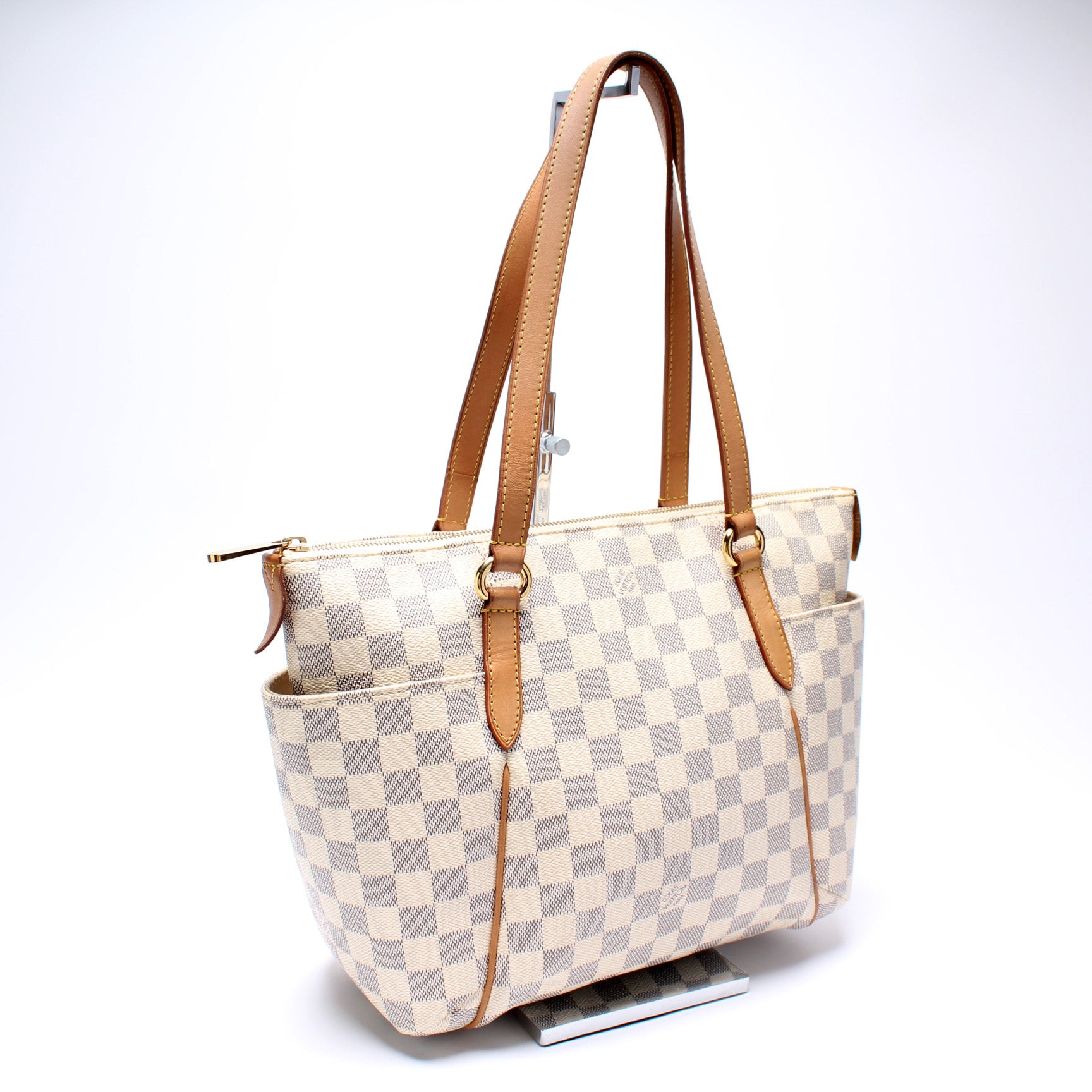 LV Totally PM Damier Azur Coated Canvas with Leather and Gold Hardware  #GLRKE-2 – Luxuy Vintage