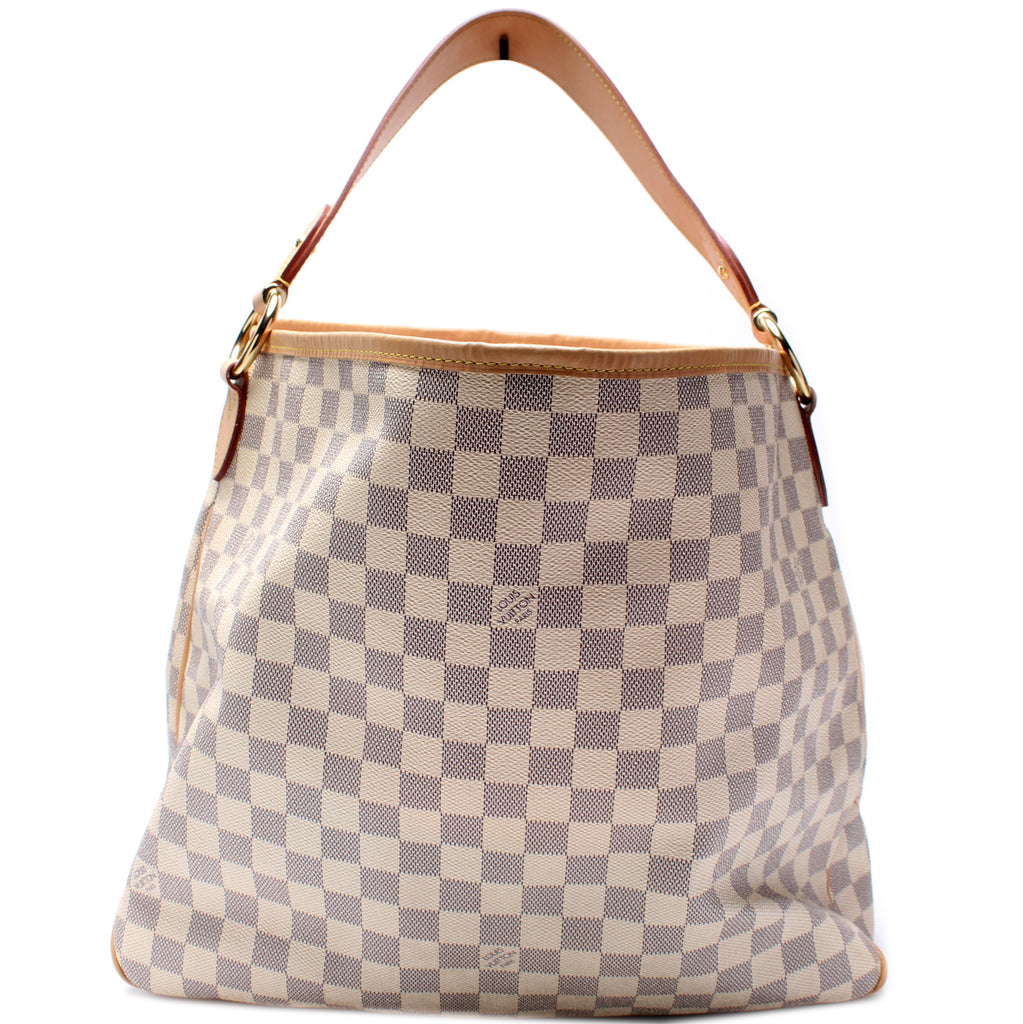 Designer Closet Consignment - LOUIS VUITTON DELIGHTFUL MM DAMIER AZUR SOLD  Sold. 16.5 x 13.0 x 5.9 inches (Length x Height x Width) - Natural cowhide  leather trimmings - Golden color metallic