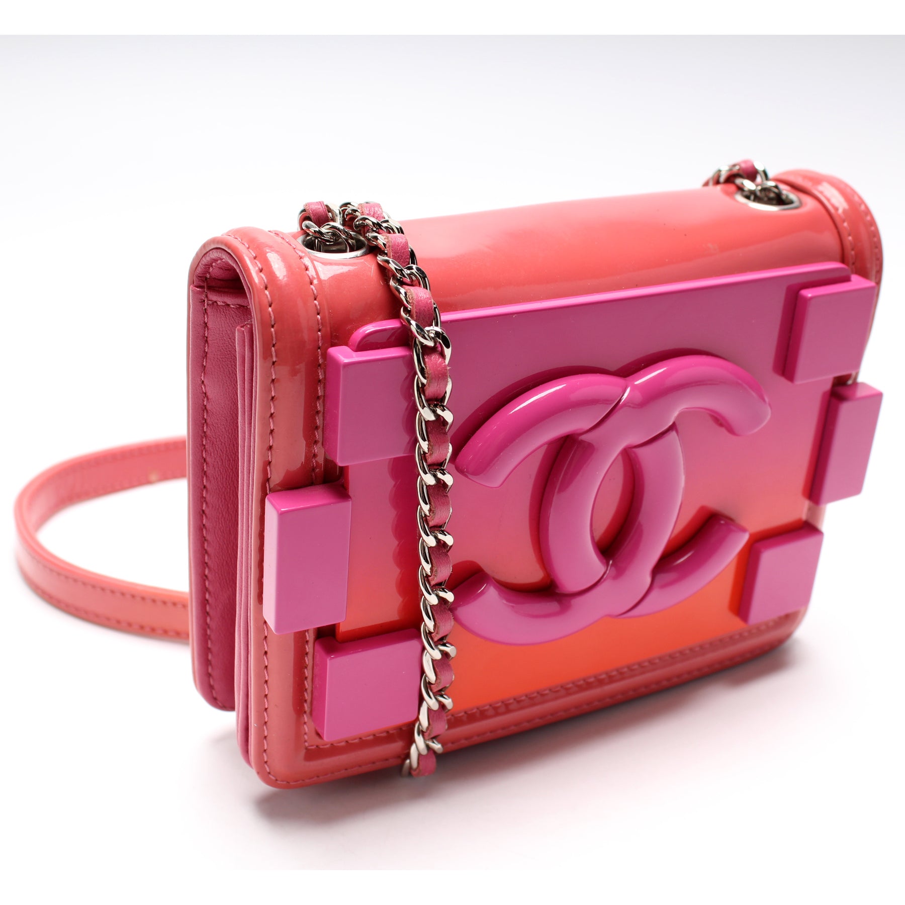 Chanel Boy Brick Flap Bag Patent and Plexiglass Mini at 1stDibs