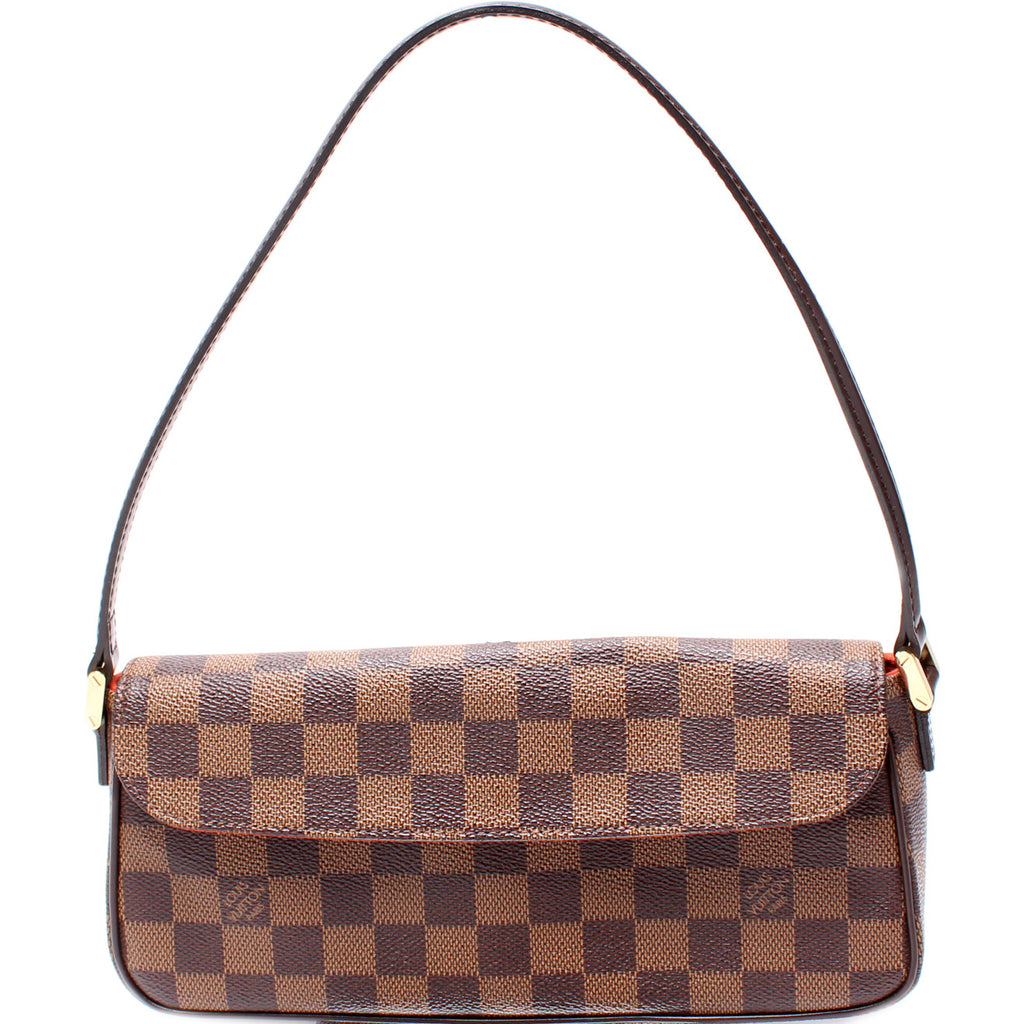 Pre-owned Louis Vuitton 2003 Damier Ebène Recoleta Shoulder Bag In Brown