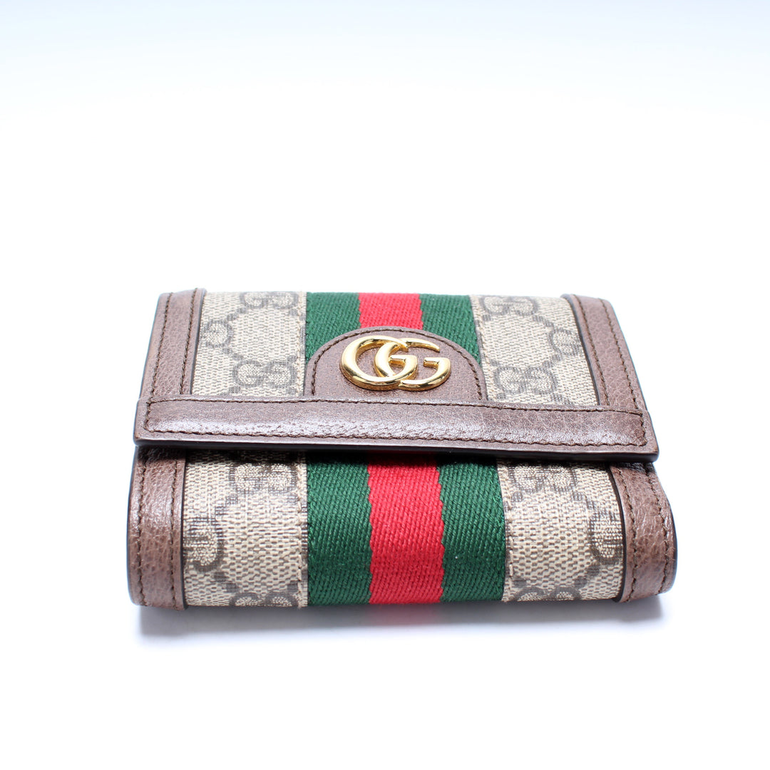 523174 Ophidia GG Supreme Web Tri Fold Wallet