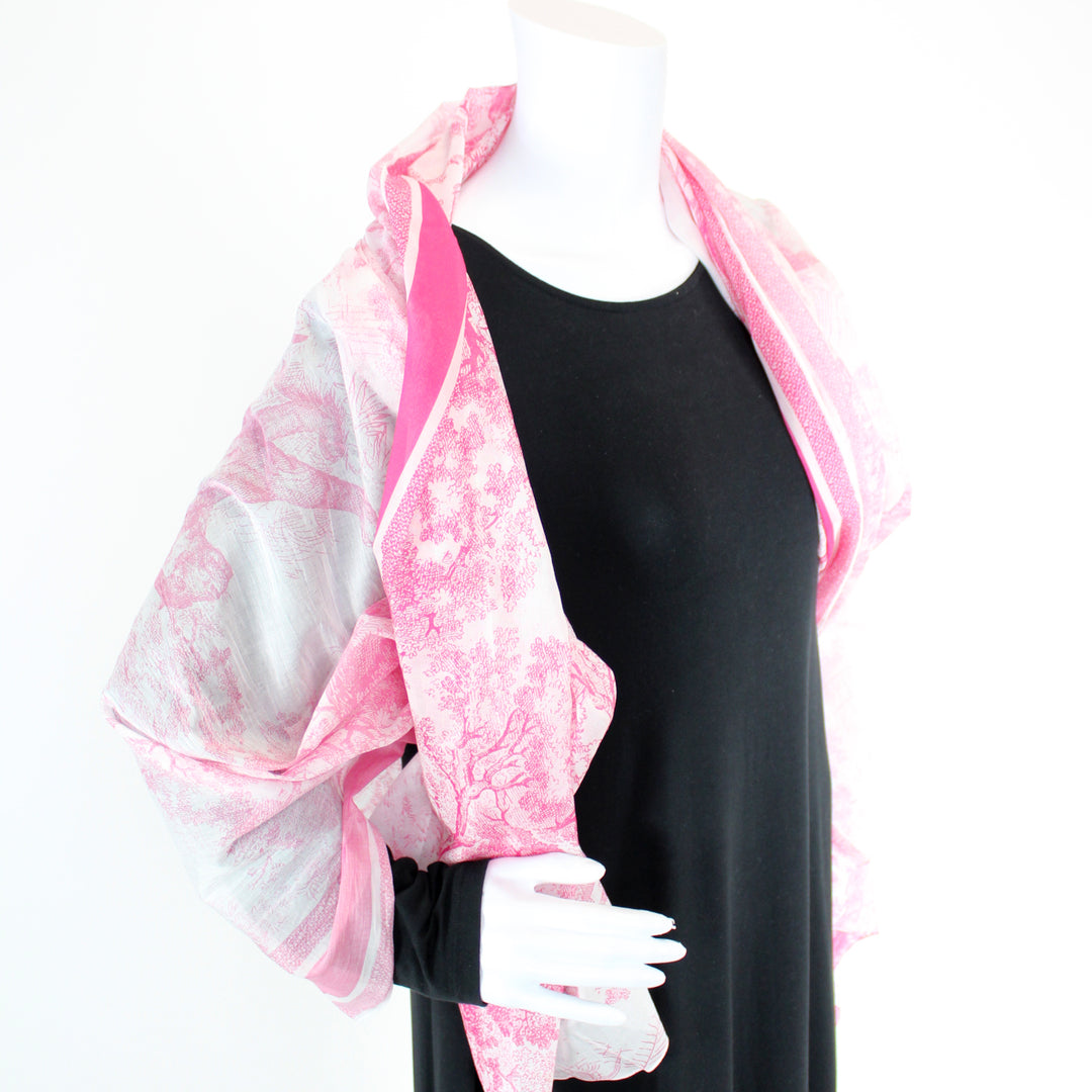 小物 DIOR Toile de Jouy Sauvage Scarf Toile de Jouy Sauvage Scarf Navy Blue Cashmere and Wool | DIOR