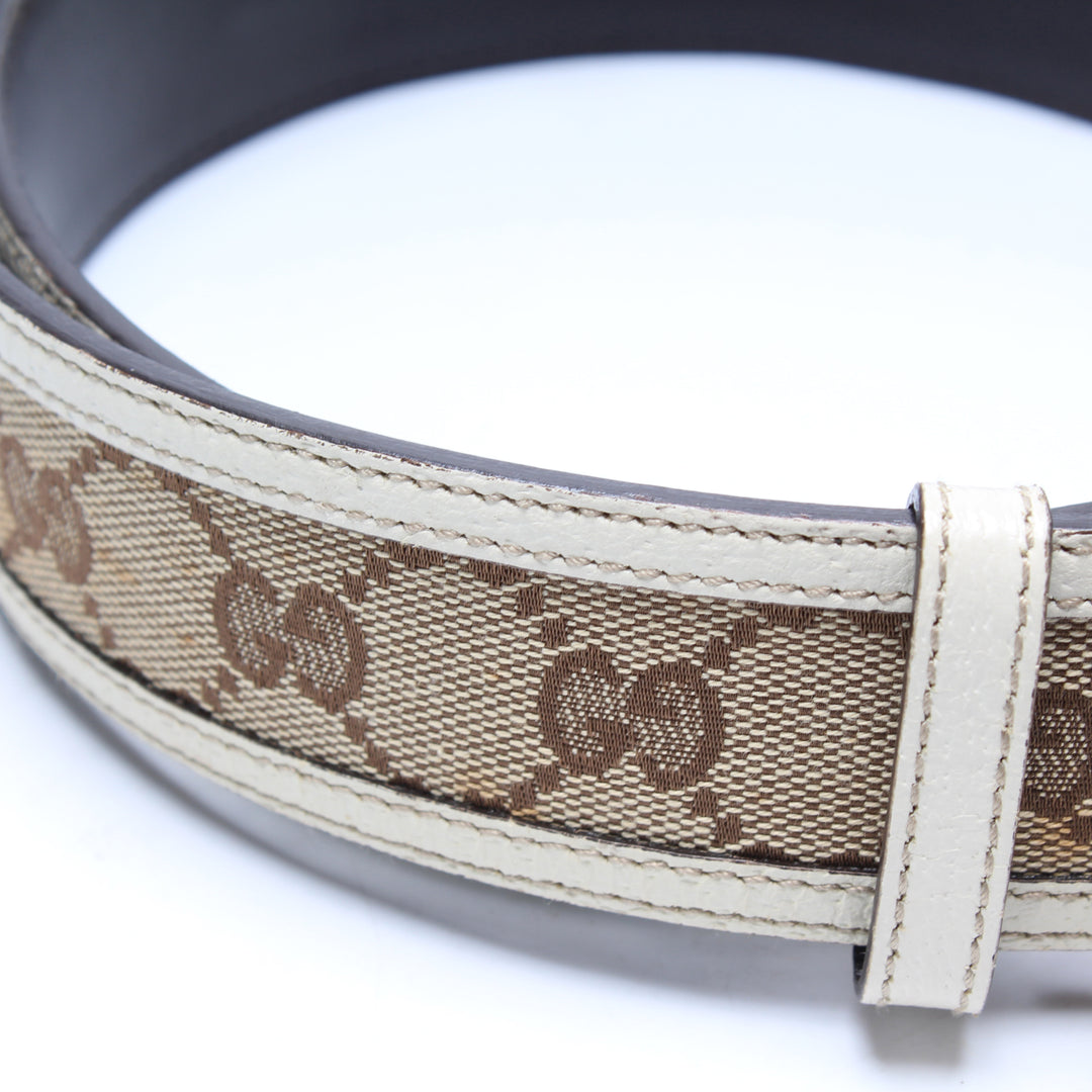 114876 Interlocking GG Canvas Belt Size 80/32