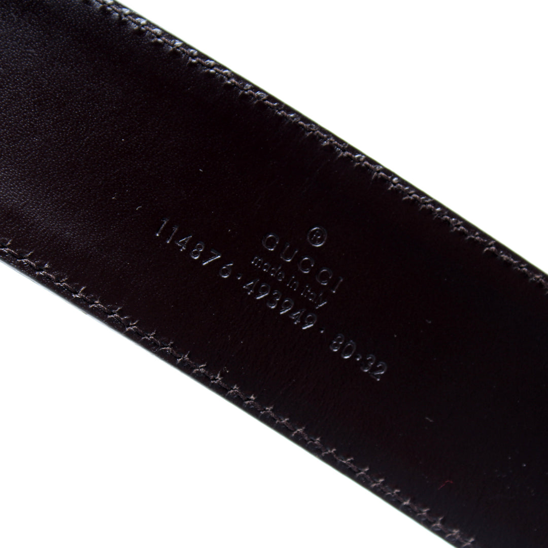 114876 Interlocking GG Canvas Belt Size 80/32