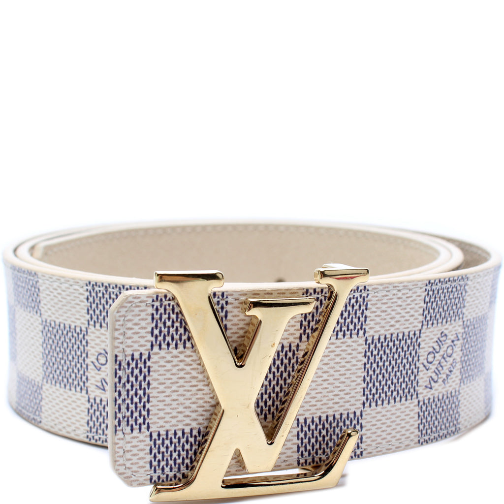 Louis Vuitton Logo Damier Azur Reversible Belt Pink White Blue