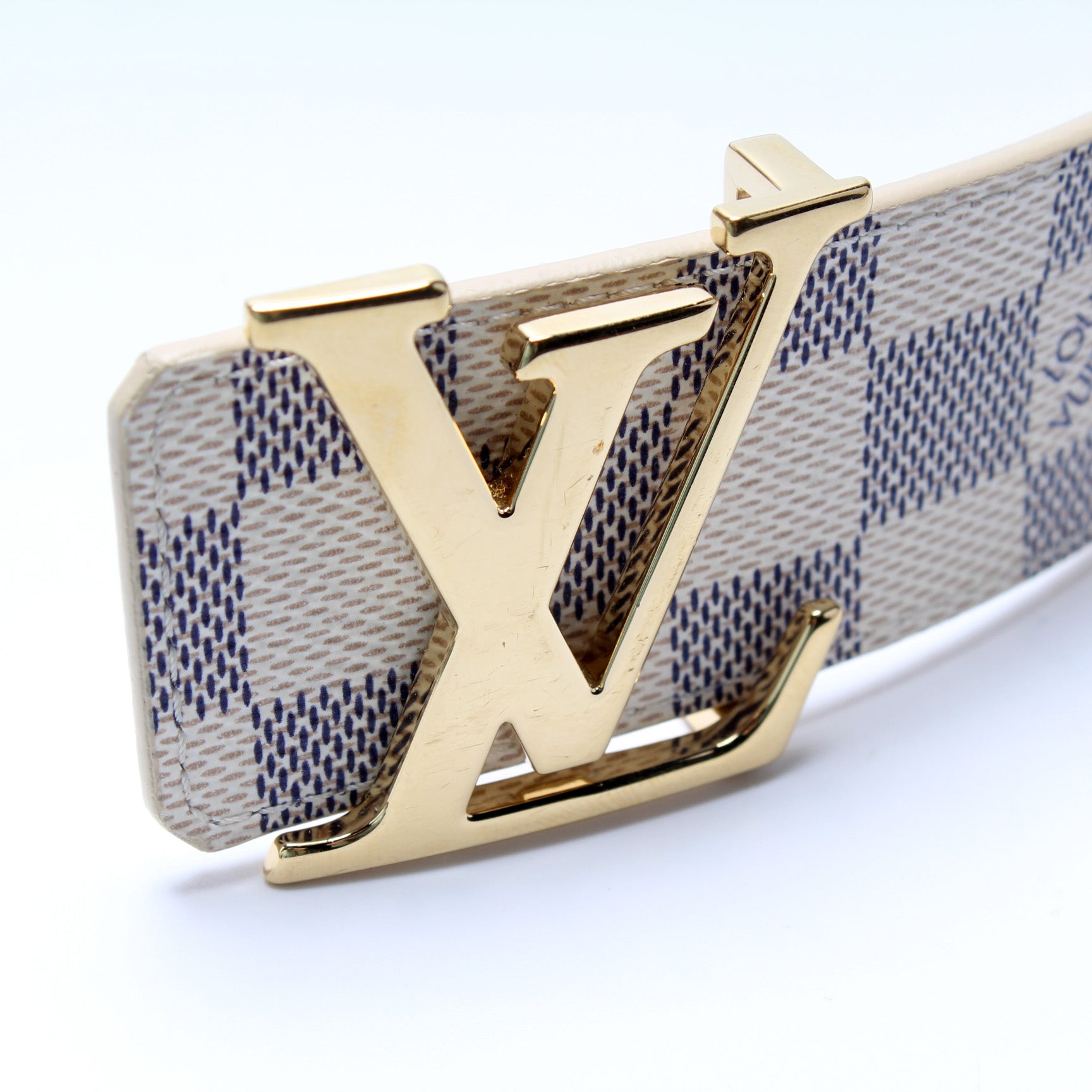 LV Initiales Reversible Damier Azur/Leather Belt Size 110/44 – Keeks  Designer Handbags
