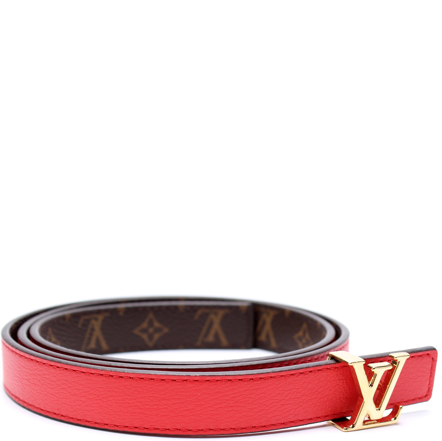 Red Monogram Leather Belt
