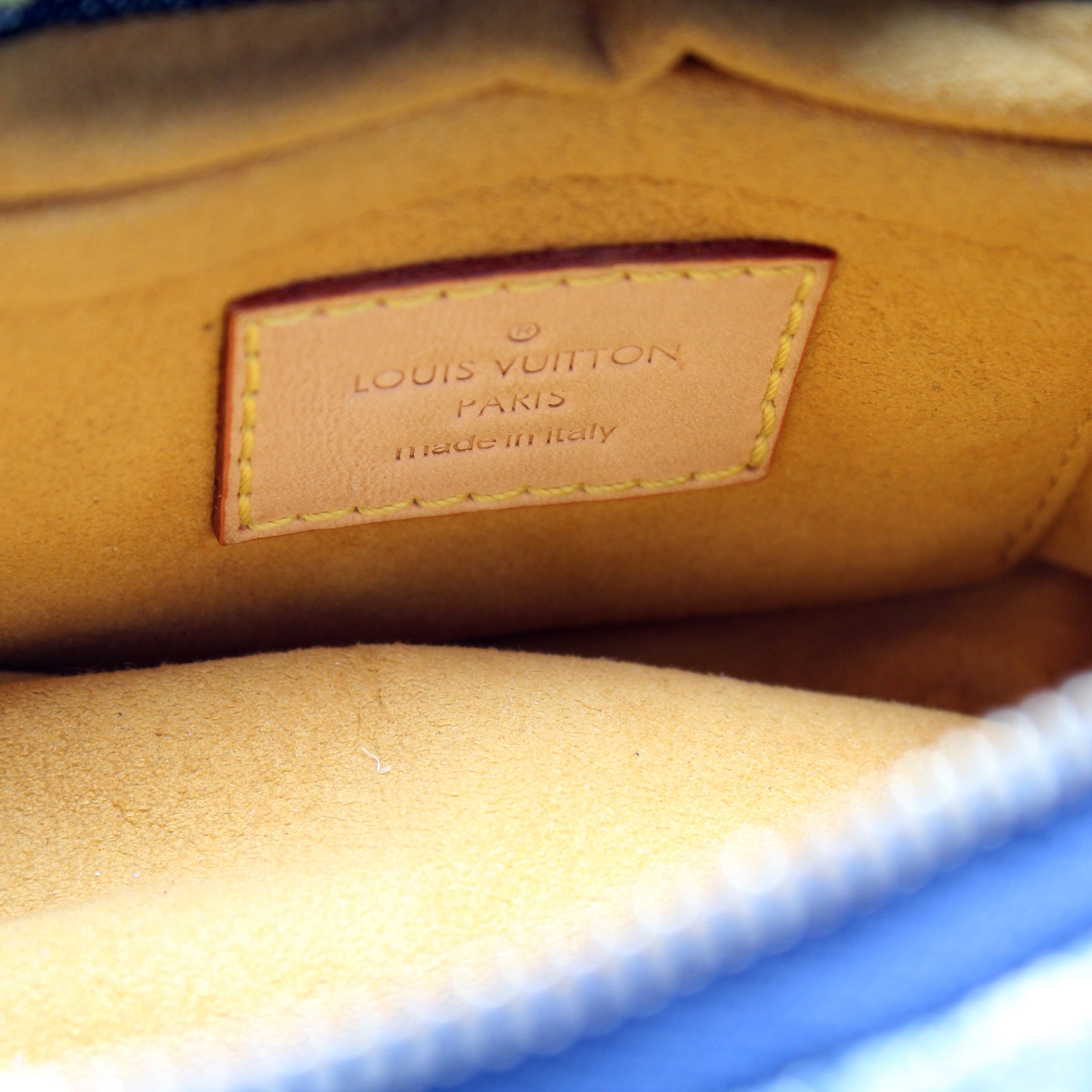 Trousse Raye Cosmetic Pouch Denim Monogram – Keeks Designer Handbags