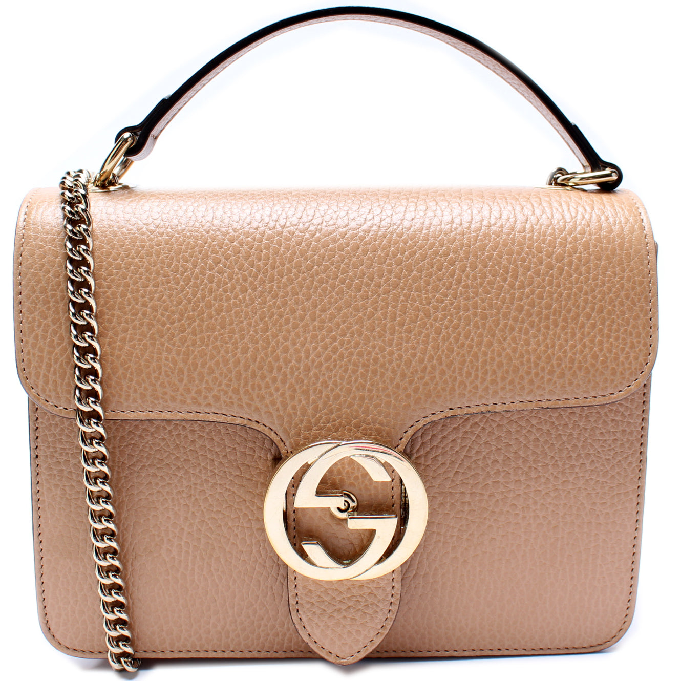 Gucci Interlocking GG Small Crossbody Bag-Cream leather- New