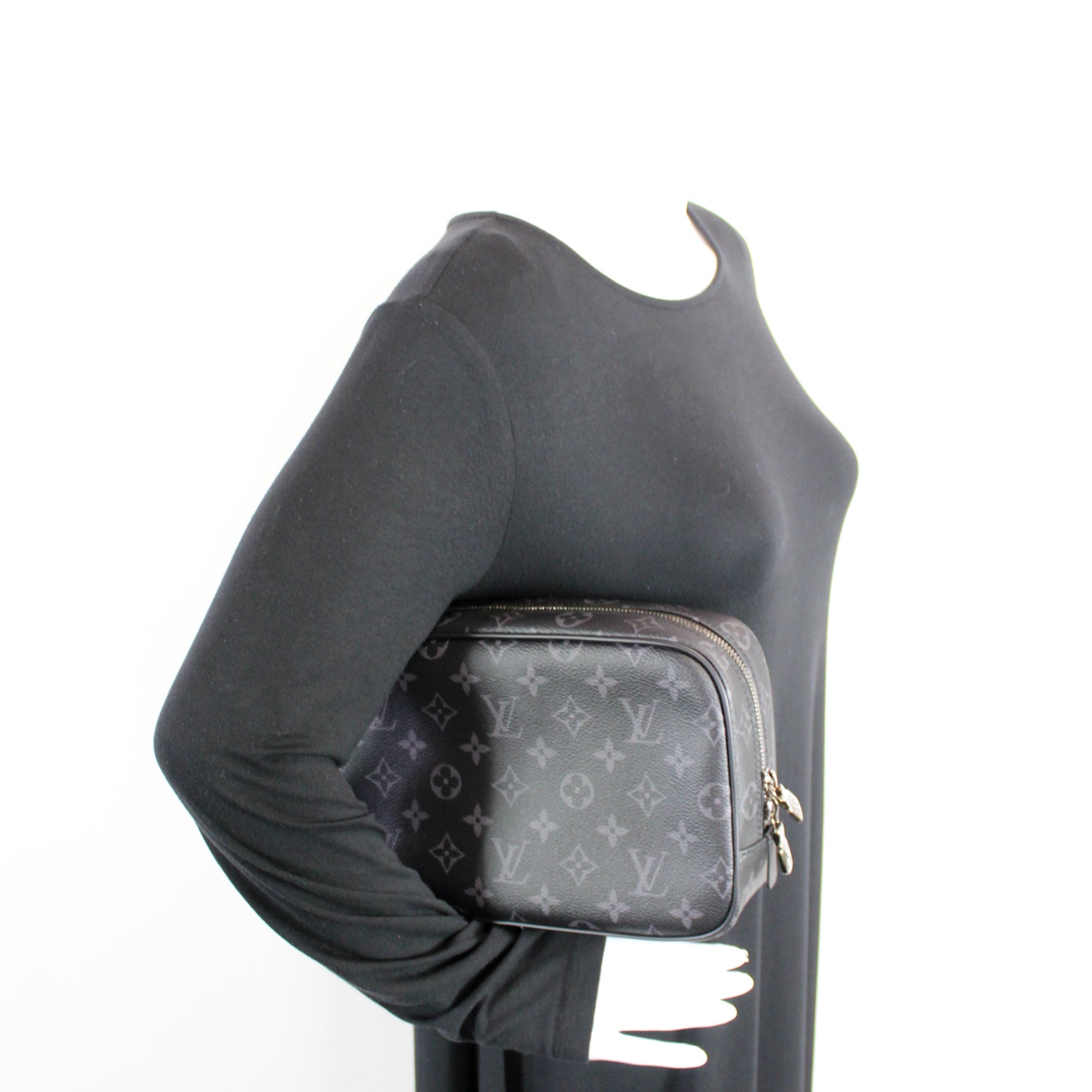 Black Louis Vuitton Monogram Eclipse Toilet Pouch GM Clutch Bag