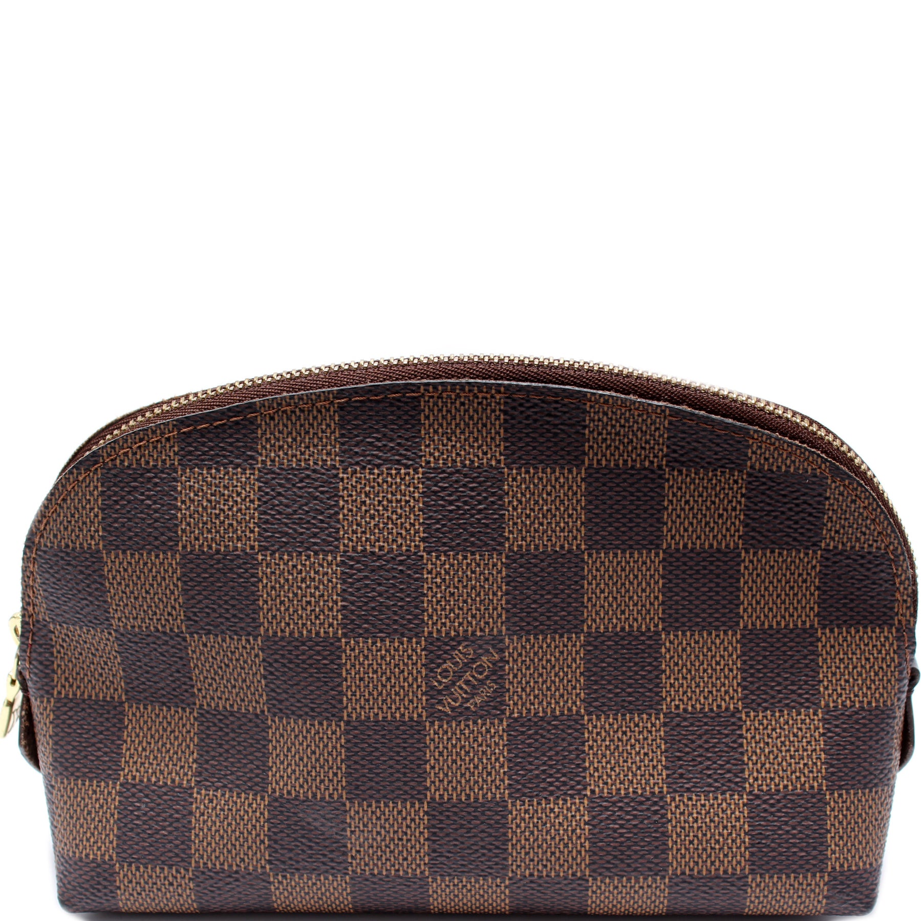 Lv Cosmetic Pouch Pm In Damier Ebene