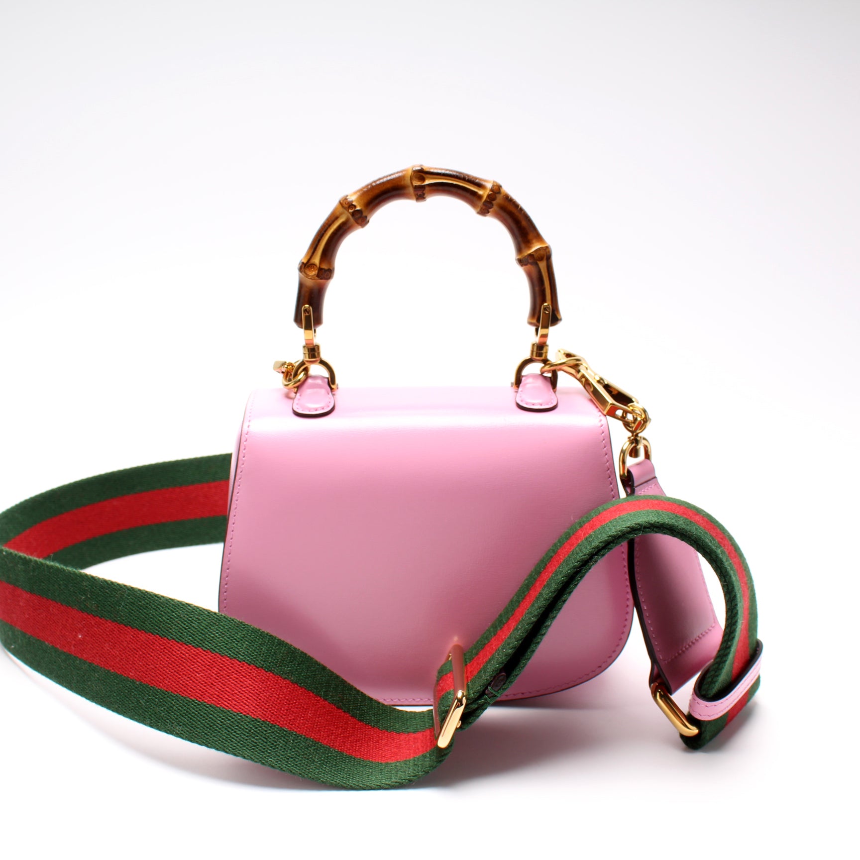 Gucci Bamboo 1947 mini top handle bag in pink leather