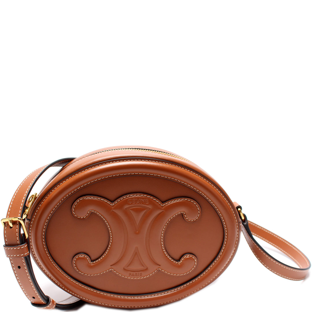 【CELINE】CROSSBODY OVAL PURSE CUIR TRIOMPHE ★関税送料込み Celine Crossbody Oval Cuir Purse Triomphe Embroidery