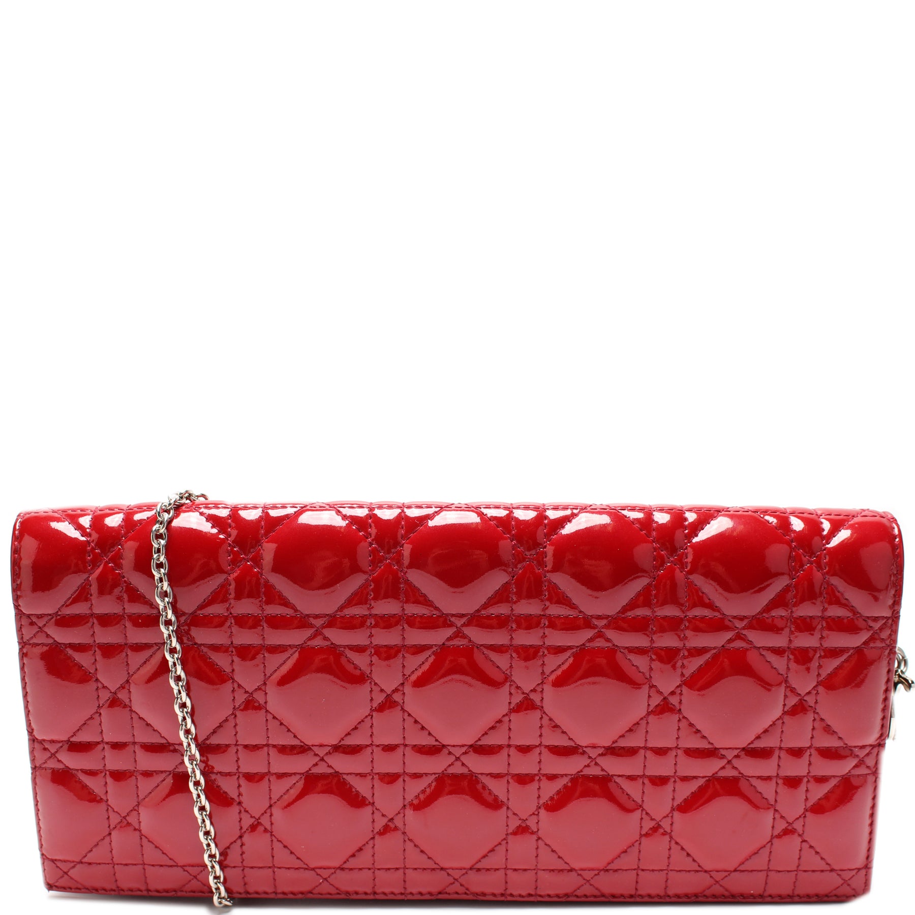 Lady Dior Long Pouch Clutch Patent Cannage