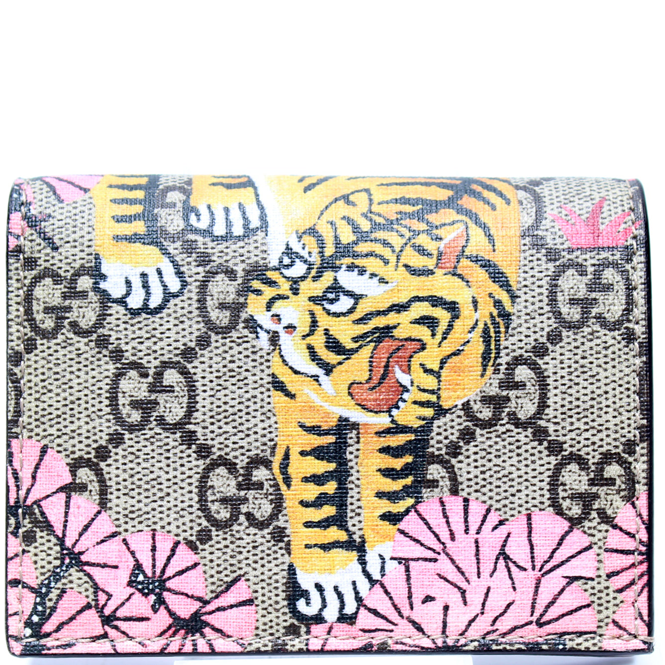 Gucci GG Supreme Coated Canvas Bengal Tiger Zip Around Wallet