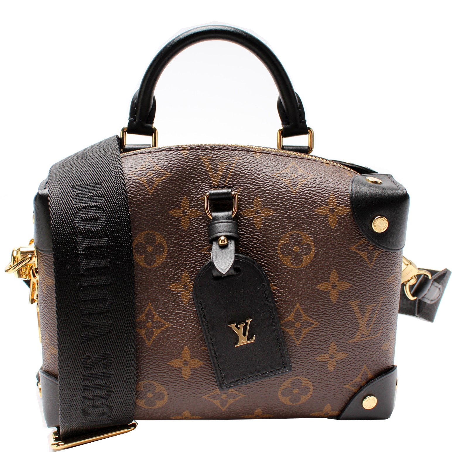 Louis Vuitton LV Women Petite Malle Souple Black Monogram Coated