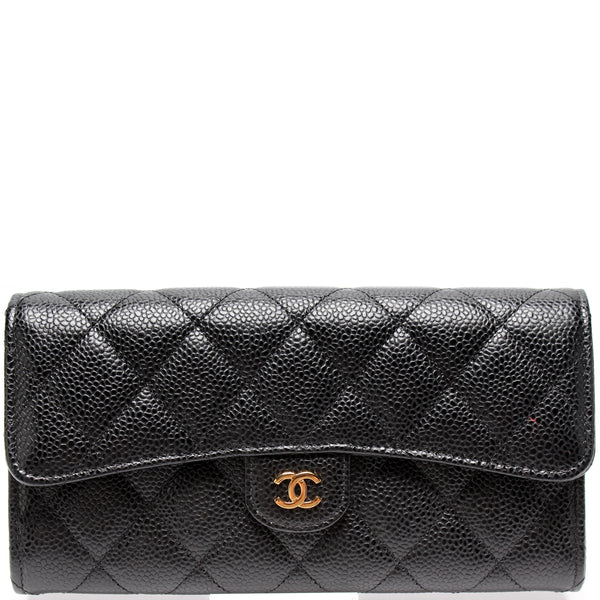 Chanel Flap Red Lambskin Long Wallet (including Identification Card) Auction