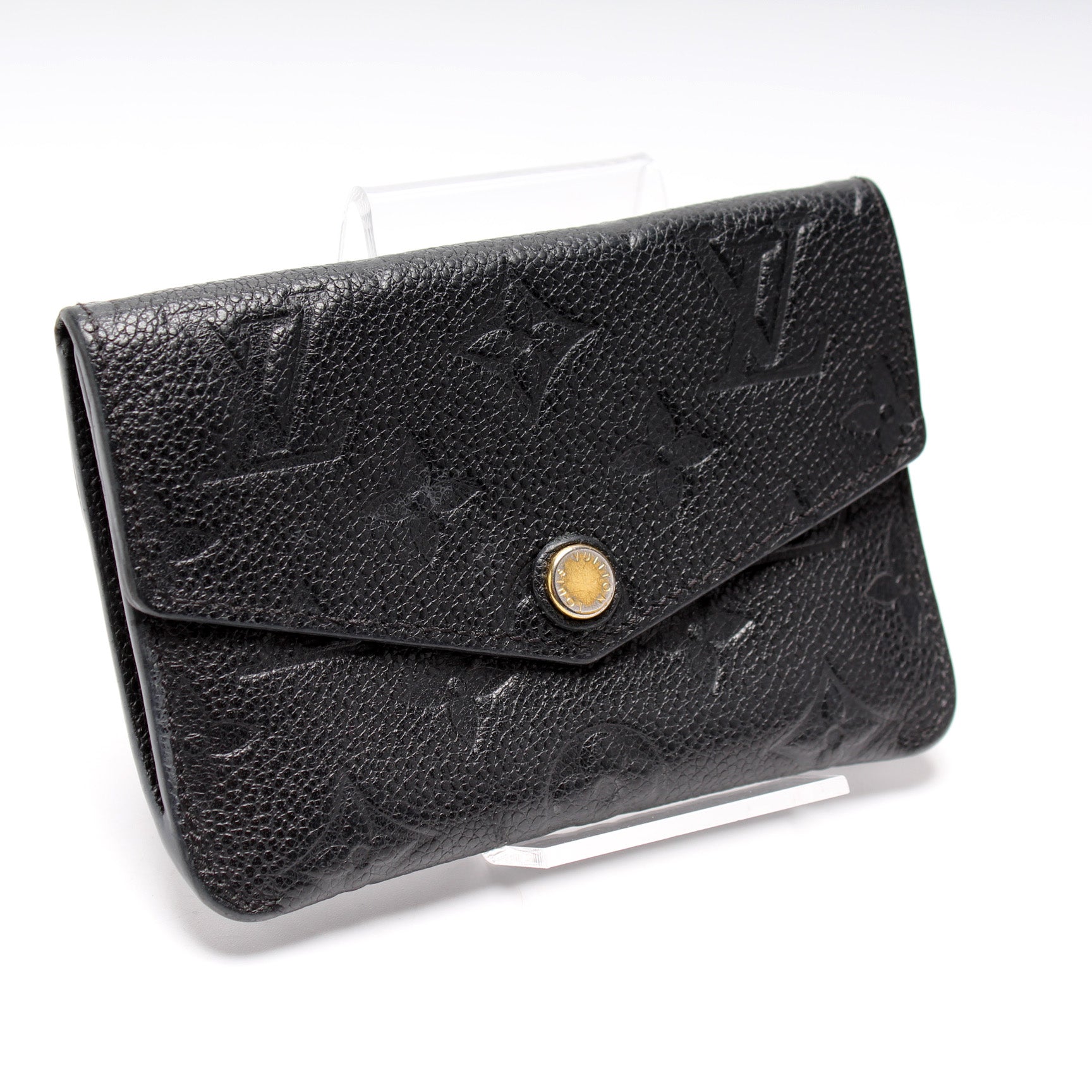 LOUIS VUITTON Key Pouch Empreinte Leather Wallet Noir
