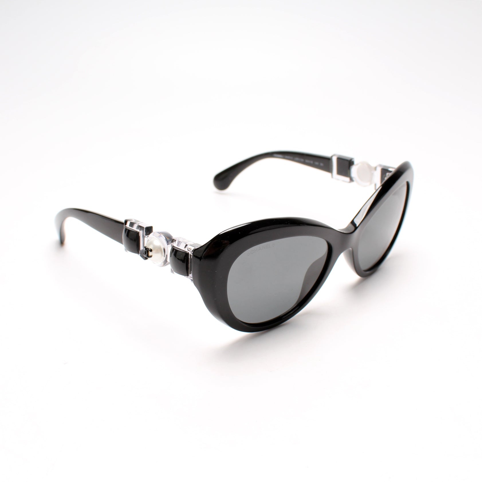 Chanel Cat Eye Pearl Sunglasses in Black