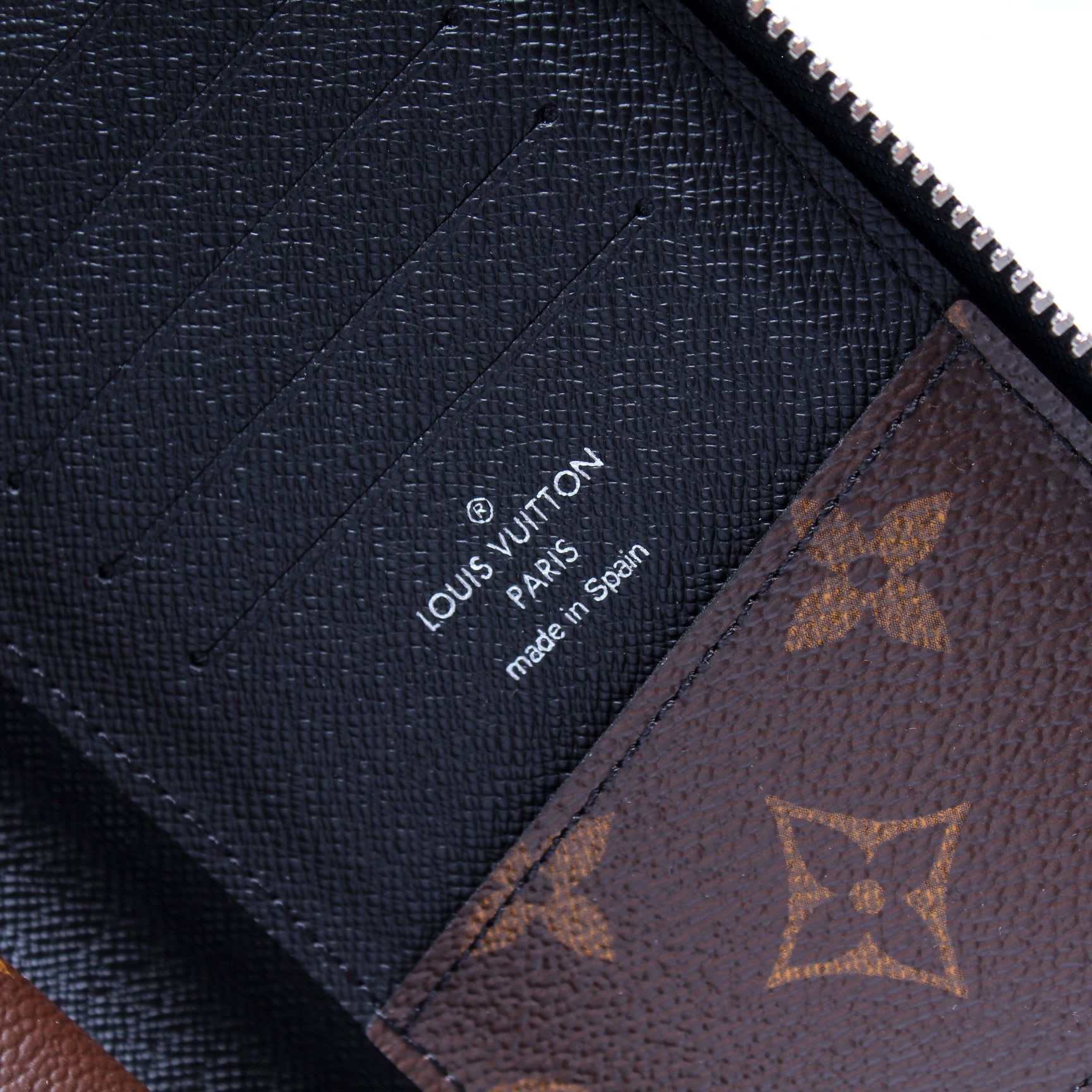 Louis Vuitton Round Long Wallet Monogram Macassar Zippy Vertical