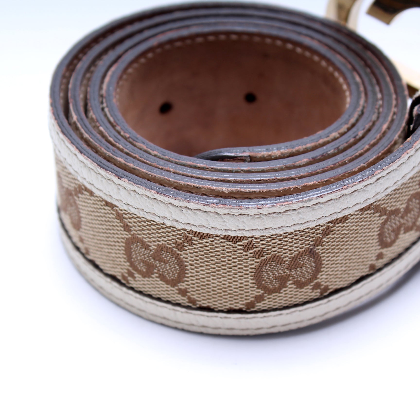 114876 Interlocking GG Canvas Belt Designer Handbags Size – Keeks 85/34